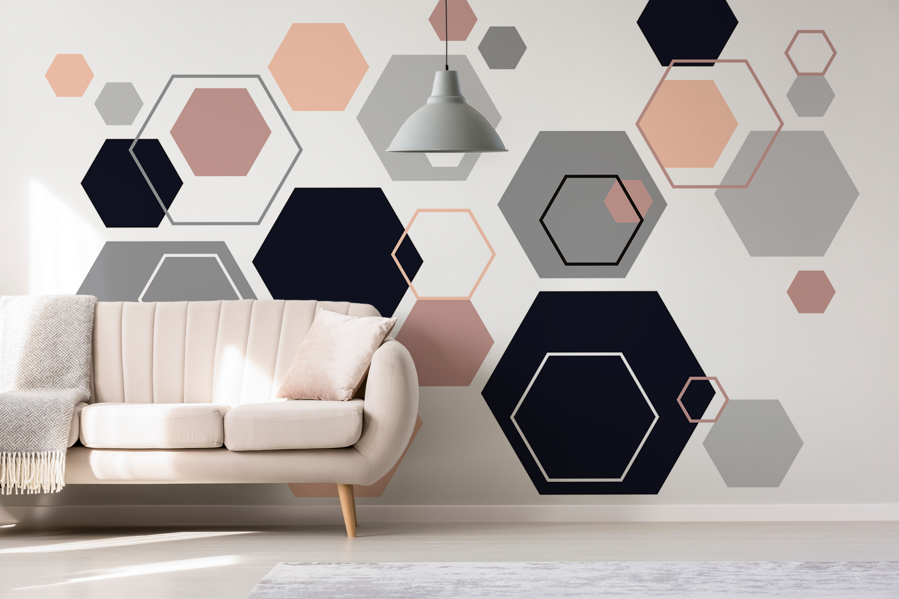 Honeycombe hexagon wallpaper wallcovering