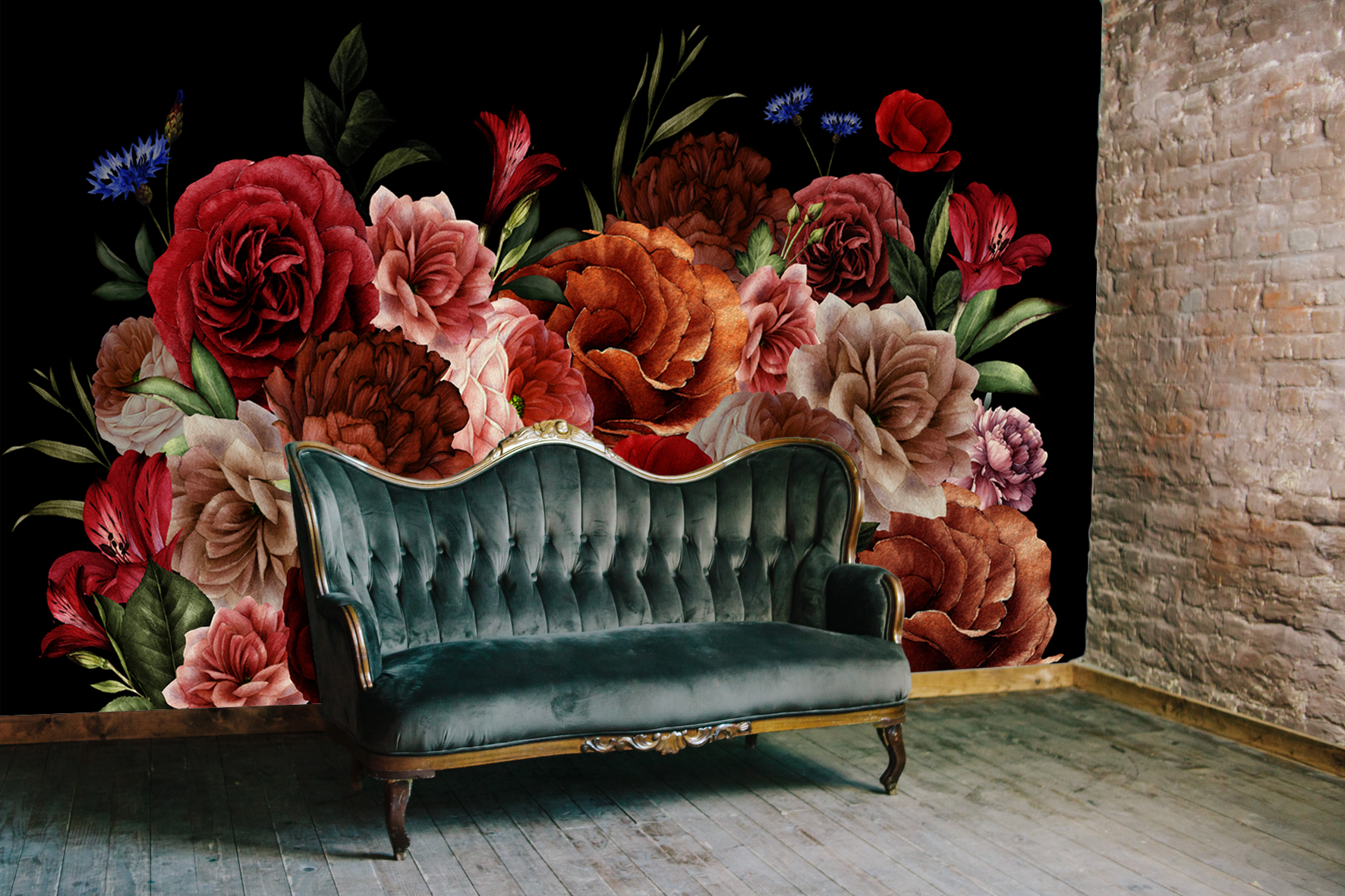 Decadent Floral wallpaper wallcovering
