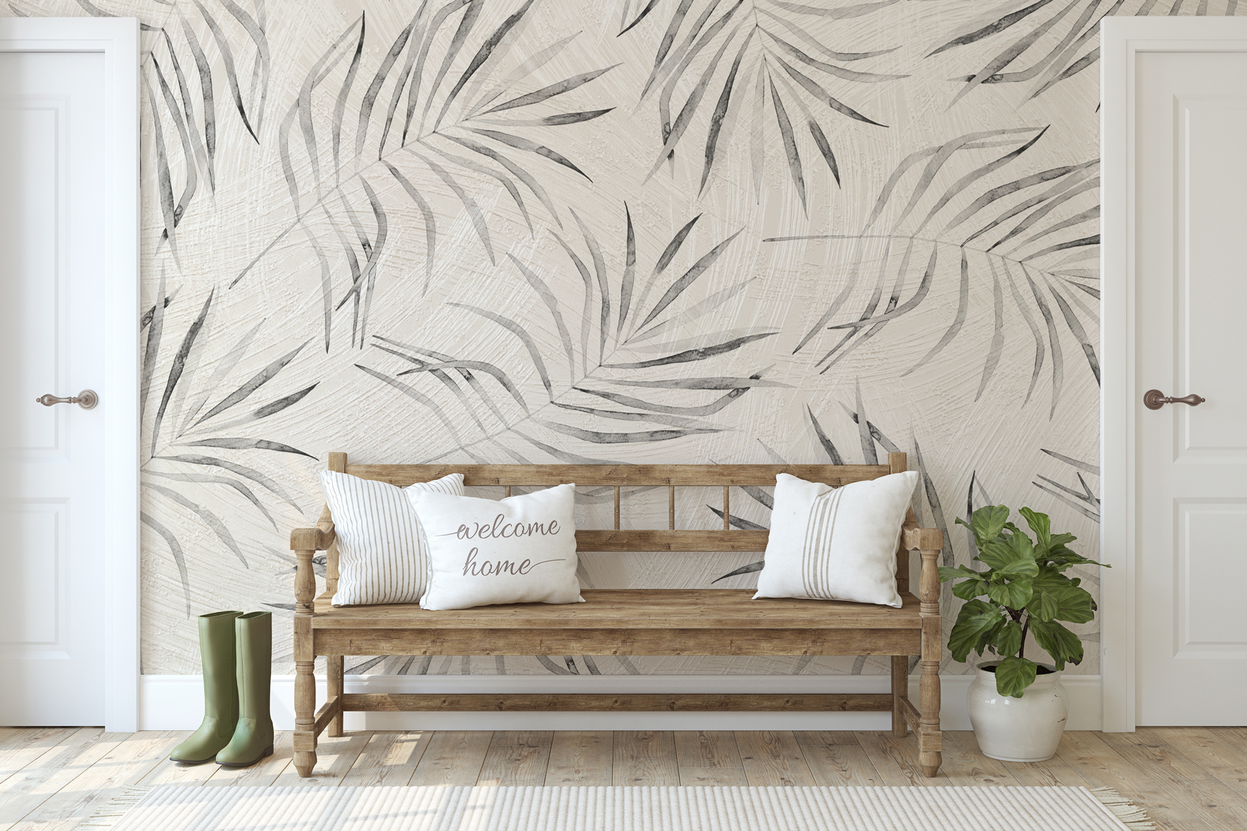 Paper palms wallpaper wallcovering