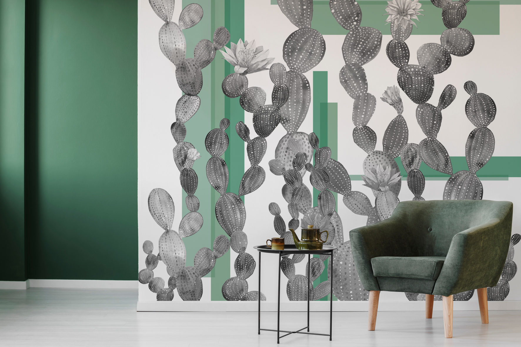 Prickly Pear mono wallpaper wallcovering